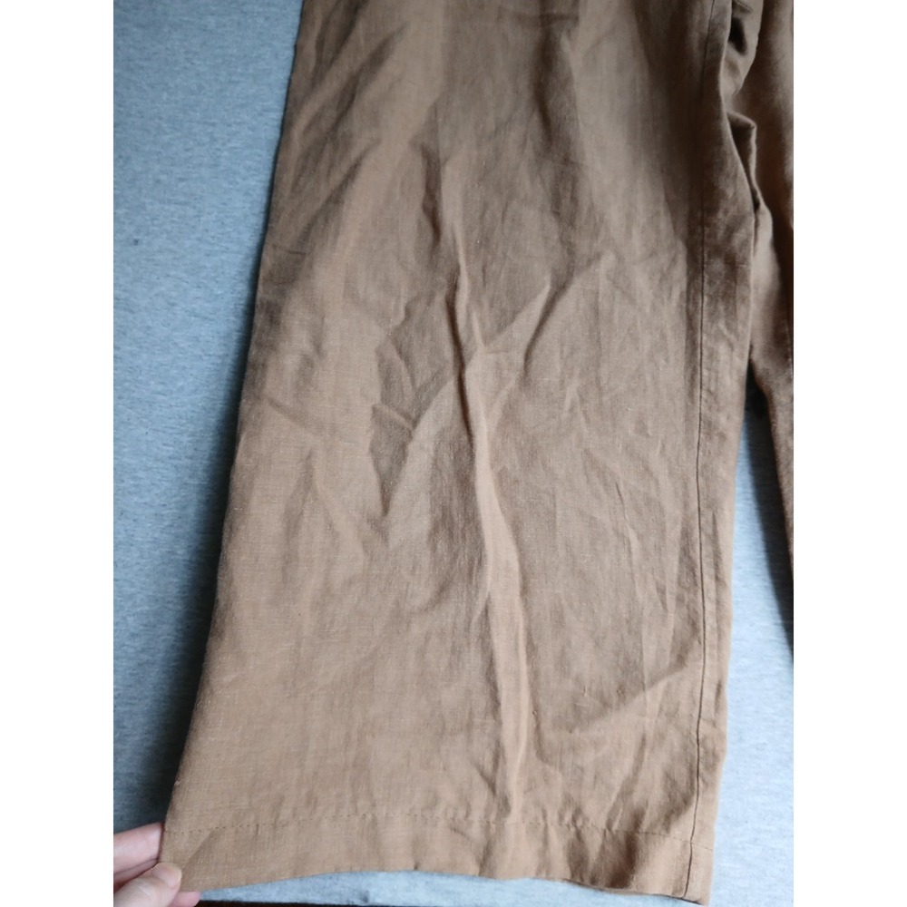 Eileen Fisher Pants Medium 100 Linen Wide Leg Beach Resort Lagenlook Pull On - Picture 12 of 12
